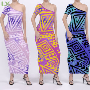 Nouvelle Robe Polynésienne <span class=keywords><strong>Femme</strong></span> 2026 à Prix Réduit, Dernière Collection, Épaules Dénudées, Motif Îles du Pacifique, Impression Personnalisable - Product Image 1