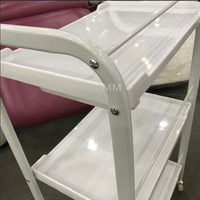 Chariot de Salon de Beauté Moderne en Plastique à 3 Niveaux et 4 Roues Facilement Déplaçable - Chariot de Coiffure pour Hôtel, Maison, Bureau et Atelier