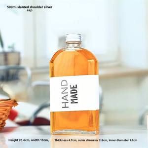 Bouteille en verre cylindrique <span class=keywords><strong>vide</strong></span> transparente de 50 ml à 500 ml pour café froid, jus, eau, <span class=keywords><strong>vin</strong></span>, lait, avec <span class=keywords><strong>bouchon</strong></span> à vis et impression sérigraphique - Product Image 4