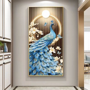 Dipinto in Porcellana con Cristalli Dorati, Arte Astratta Creativa per Decorazione Soggiorno, Decorazione Murale Artistica per Casa, Vendita all'Ingrosso Echo - Product Image 3