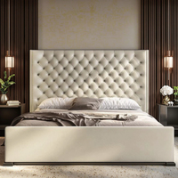 Lit de luxe durable et robuste 1.8x2.0M extra large en cuir de vachette de qualité supérieure
