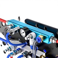Bloc de distribution pneumatique en alliage d'aluminium, connecteur rapide, type C, autobloquant, distributeur de ligne d'air, 2/3/4/5 voies, couplage multiple