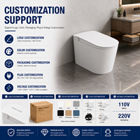 WC intelligent monobloc carré avec siphon en P, électrique, automatique, en céramique, moderne, de luxe, pour la vente en gros