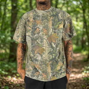 เสื้อยืดลายพรางผู้ชาย แขนสั้น คอกลม ทรงปกติ ระบายอากาศได้ดี สวมใส่สบาย ผลิตจากผ้าโพลีเอสเตอร์ทอ 100% - Product Image 3