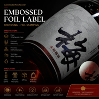 Étiquettes personnalisées YSB pour vin rouge, gaufrées, estampées à chaud, finition holographique, papier thermique auto-adhésif, promotion, épicerie