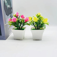Petite plante succulente artificielle en bonsaï - Plastique PVC écologique, léger et durable, décoration de bureau pour la maison et le bureau pour le Nouvel An