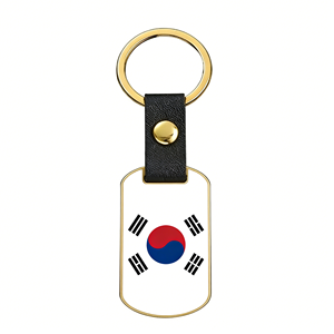 Llavero de Metal de Acero Inoxidable con Anillo de Cuero PU, Color Dorado, Plateado y Negro, con Logotipo Impreso con Láser de 50*28mm, Venta al Por Mayor de Moda - Product Image 5