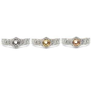 Bague de fiançailles semi-montée en or blanc massif 18 carats avec diamant véritable, design décontracté personnalisé, haute qualité, pour femme, idéale pour mariage et soirée, coupe brillante - Product Image 4