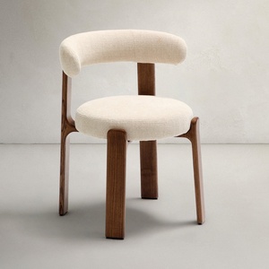 <span class=keywords><strong>Sillas</strong></span> de Comedor Nórdicas al por Mayor para Hoteles y Restaurantes, <span class=keywords><strong>Sillas</strong></span> de Salón de Chenilla Beige con <span class=keywords><strong>Madera</strong></span> Maciza de Fresno en Color Nogal - Product Image 3
