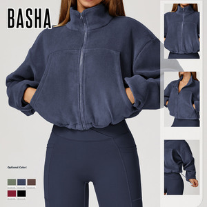 Veste de <span class=keywords><strong>sport</strong></span> pour <span class=keywords><strong>femme</strong></span> BASHAsports, col montant, coupe-vent, en velours <span class=keywords><strong>chaud</strong></span>, avec cordon de serrage, en polaire, pour la course à pied - Product Image 1