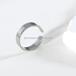 <span class=keywords><strong>Zhongwen</strong></span> เครื่องประดับแฟชั่น316L แหวนเงินสแตนเลสสตีลปรับได้แหวนข้อมือกันน้ำสำหรับชายและหญิง - Product Image 3