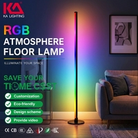 Lampe de sol intelligente RGB 10W LED, lumière sur pied, commande à distance par application, commande vocale, synchronisation musicale, éclairage moderne pour la maison