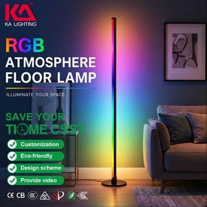 Lámpara <span class=keywords><strong>de</strong></span> <span class=keywords><strong>Pie</strong></span> RGB <span class=keywords><strong>de</strong></span> 10W con Bluetooth, Control por Aplicación Inteligente, Moderna, con Control Remoto, Sincronización <span class=keywords><strong>de</strong></span> Música, Negra y Blanca - Product Image 5