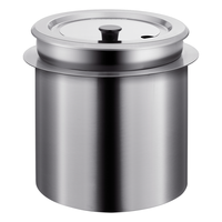 Chauffe-soupe rond encastrable commercial en SUS304, cuisinière électrique pour réchauffer les aliments avec pot et couvercle pour buffet d'hôtel 10L 30L