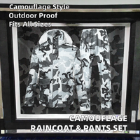 Ensemble imperméable camouflage adulte imperméable extérieur pour Poncho avec chapeau transparent pour pêche cyclisme et moto