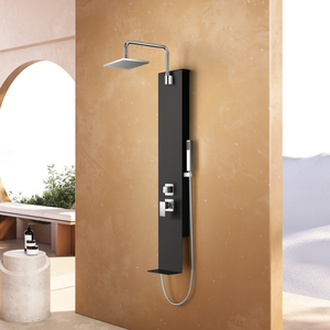 <span class=keywords><strong>Colonne</strong></span> <span class=keywords><strong>de</strong></span> <span class=keywords><strong>douche</strong></span> flexible et réglable en alliage d'aluminium, <span class=keywords><strong>grande</strong></span> <span class=keywords><strong>taille</strong></span>, finition noir mat, haute qualité - Product Image 1