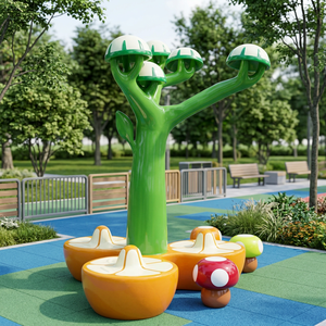 Creative Mushroom Patio <b>Bench</b> Tree Shape Outdoor Seating Garden Landscape <b>Bench</b> for Park Playground - Product Image 2