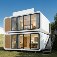 Maison capsule spatiale au design moderne et luxueux, cabine modulaire détachable préfabriquée
