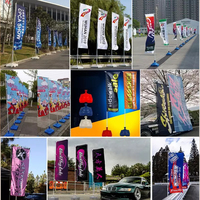 Banderoles Publicitaires, Drapeaux Verticaux à Lame, Oriflammes, Drapeaux de Promotion pour Événements, Banderas 180x60cm, Drapeaux Nobori