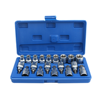 Juego de 34 Piezas de Llaves de Tubo con Cabezal de Broca E-Torx de Acero al Cromo Vanadio de 5/16'' y 3/8'', para Reparación de Automóviles, en Caja OEM