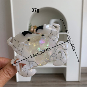 Pince à cheveux en acétate de crabe poilu de la série Ocean 9.5cm Accessoires de cheveux articulés pour femmes - Product Image 6