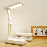 Lampe de bureau LED en plastique rechargeable personnalisée, à commande tactile, à intensité variable, pliable, pour bureau, salon