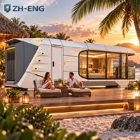 Cabane de glamping portable R7 pour parcs et maisons – Pod de villégiature contemporain pour hôtels insulaires, retraites en bord de mer et séjours de vacances