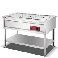 Restaurant aliments vapeur Table commerciale gaz Buffet affichage des aliments chauffe-plat Table de serveur chauffage électrique des aliments Bain maier usine