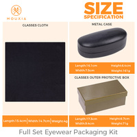 Boîte cadeau en carton doré, étui à lunettes en métal avec chiffon en microfibre, emballage de luxe pour lunettes, vente en gros