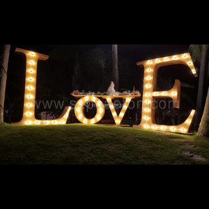 Letreros de metal oxidado Vintage iluminan marquesina, mesa de amor con luces de bombilla led para boda/evento/fiesta - Product Image 2