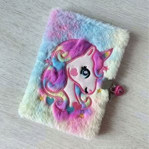 Cuaderno Infantil con Cubierta de Unicornio de Tela Afelpada Suave y Colorida, con Costuras Bonitas y Páginas Rayadas, Venta al Por Mayor de Material Escolar - Product Image 4