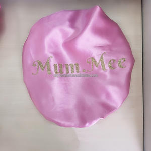 Vente en gros de bonnets de haute qualité pour femmes RTS double couche réglable réversible <span class=keywords><strong>bonnet</strong></span> en satin avec logo personnalisé pour dormir - Product Image 6