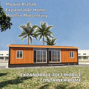 Maison conteneur sécurisée extensible de 20 pieds, Villa préfabriquée mobile en acier léger de 2 à 4 chambres avec salon, style Mid-Century, Marque <span class=keywords><strong>MULIN</strong></span> - Product Image 2