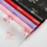 Papier d'emballage floral à motif nœud, imperméable, style doux et féminin, pour bouquets, emballage cadeau pour fleuristes, vente en gros