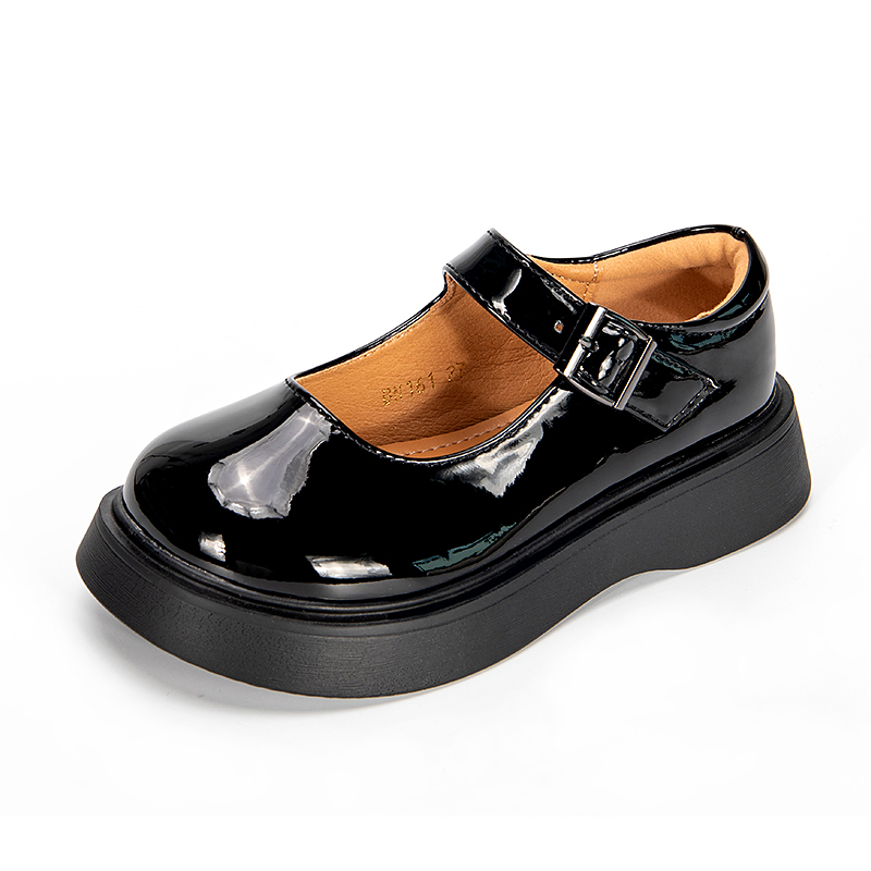 Обувь принцессы для девочек; Черные кожаные туфли для маленьких детей; Тонкие туфли на мягкой подошве; Сезон лето; Коллекция 2021 года; Обувь Mary Jane в британском стиле; Новинка; Сезон осень