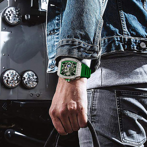 Reloj Cuadrado Seiko para Hombre, Estilo Antiguo y Elegante, de Alta Calidad, Mecánico Automático, de Acero Inoxidable, con Correa de Caucho de Lujo y Moissanita, 50M - Product Image 4