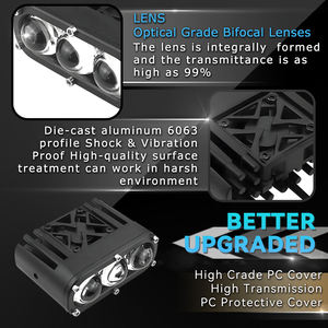 ไฟสปอร์ตไลท์ LED 2 เลนส์ สำหรับมอเตอร์ไซค์  แสงสีเหลืองขาว  ไฟสูง-ต่ำ  พร้อมพัดลมระบายความร้อน สำหรับรถยนต์ - Product Image 6