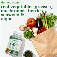 Capsules de légumes en poudre OEM, mélange de 20 légumes en poudre, capsules de poudre verte, soutien à la digestion, capsules de super-aliments verts