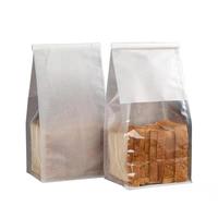 Prix d'usine Emballage Fond Carré Pain Pâtisserie Sac À Emporter PLA Papier Kraft Conteneur Alimentaire À Emporter Sacs