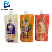 Pochettes souples personnalisées imprimées pour boissons : jus de gingembre, jus d'ananas, jus de mangue, yaourt liquide, vanille – Emballage stand-up avec bec verseur