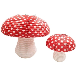 Grande <span class=keywords><strong>lanterne</strong></span> en papier en forme de champignon 3D pour les décorations de mariage et d'anniversaire, ornement de fond - Product Image 2