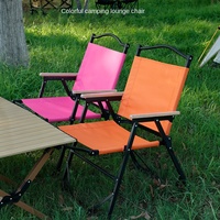 Chaise pliante portable de camping et de plage, style Dopamine, robuste, en acier au carbone et tissu Oxford, pour l'extérieur