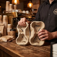 Support de gobelet en papier à double paroi ondulé, biodégradable, résistant et jetable, personnalisé |   Boisson au café écologique de 8 oz à 32 oz