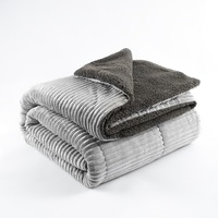 Parure de lit imprimée velours, grande taille, Queen, King Size, alternatif, rayé, flanelle, peluche, couette Double face,