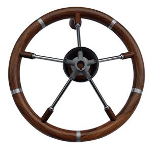 FOYO precio barato teca y acero inoxidable 304 11 "5 radios 25 grados <span class=keywords><strong>volante</strong></span> <span class=keywords><strong>para</strong></span> barco marino - Product Image 4