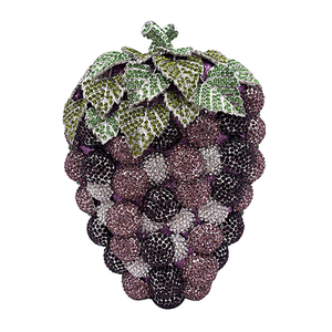 Bolso de Noche con Forma de Uva y Pedrería para Mujer, Cartera de Mano Brillante con Cristales para Fiestas y Halloween - Product Image 3
