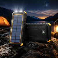 Batterie externe solaire 10000mAh avec charge rapide PD QC3.0, lampe torche LED double et boussole
