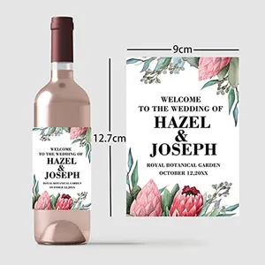 Customized self-adhesive labels PVC hot stamping wine bottle stickers food mineral water waterproof Vinyl labels custom