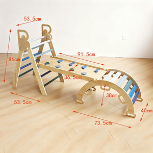 Prix usine WIDEWAY Montessori pliable forme animale toboggan combinaison Toywood intérieur 4-6Y escalade jouets - Product Image 1