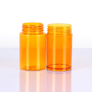 Golden Transparent Customized Capsule Bottle Pharmaceutical Packaging PET <b>Plastic</b> For Health Products With White Screw <b>Cap</b> - Product Image 6